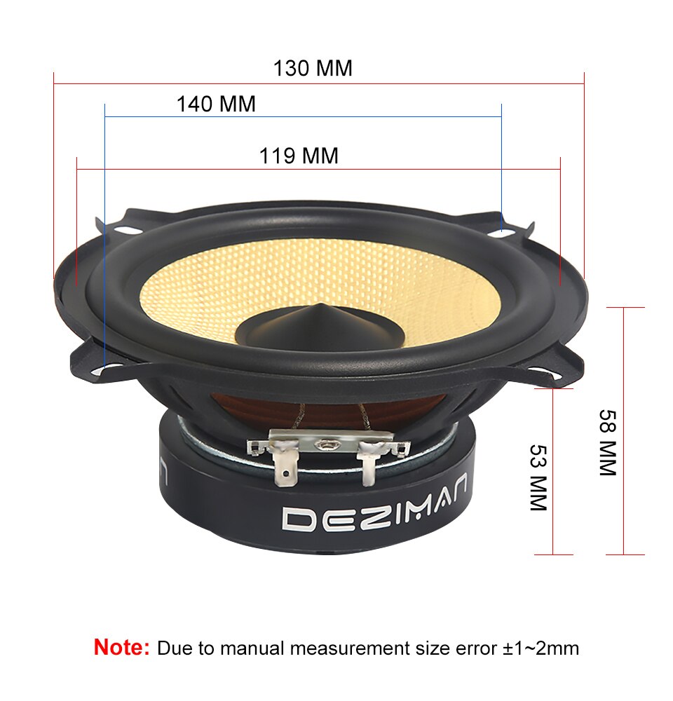 AIYIMA 5 Inch Car Speaker - 4 Ohm 35W Woofer - Coaxial Audio Horn - Metal Cabinet