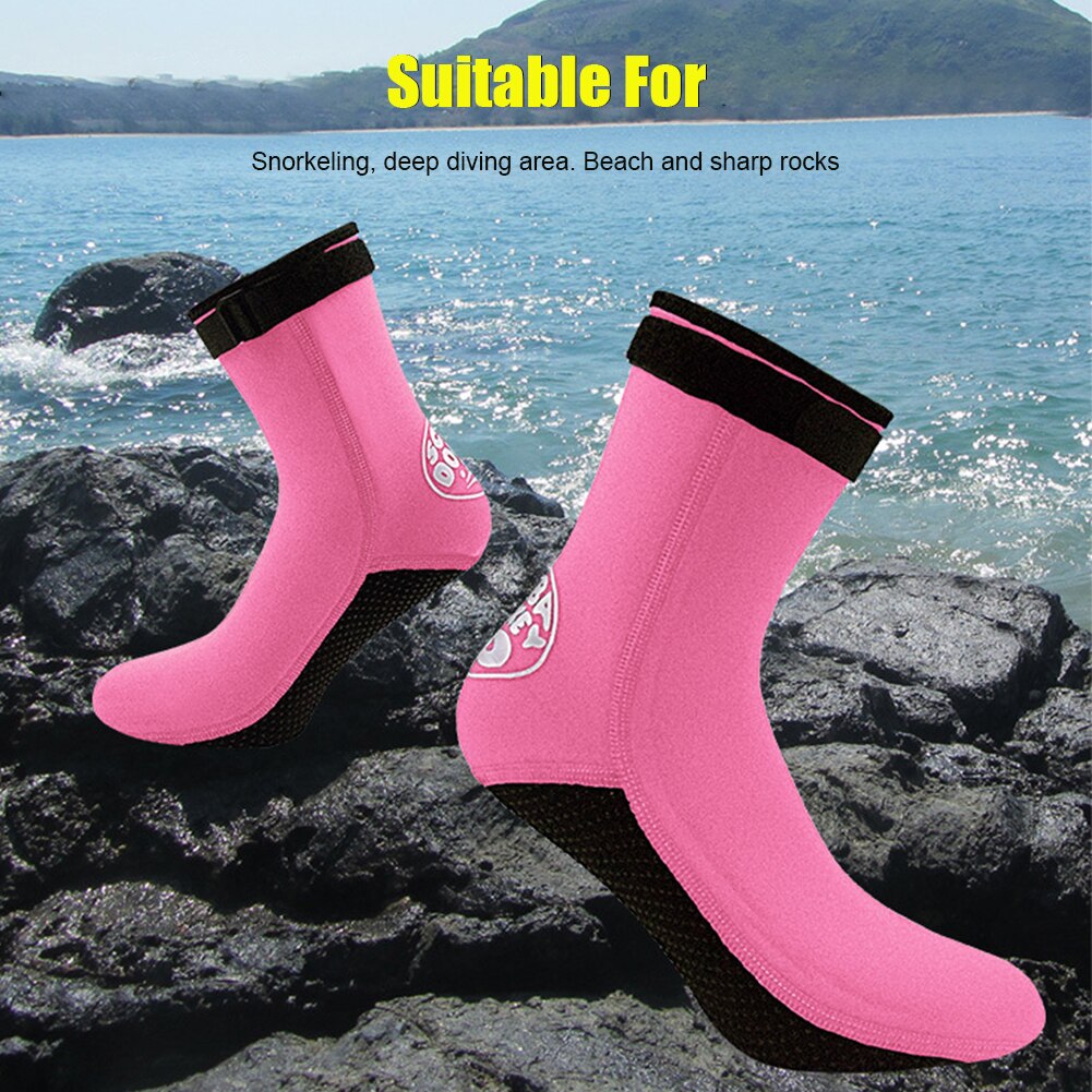 3MM Neoprene Diving Socks Adjustable Buckle Beach Water Socks Anti-Slip Diving Surfing Boots for Men Women