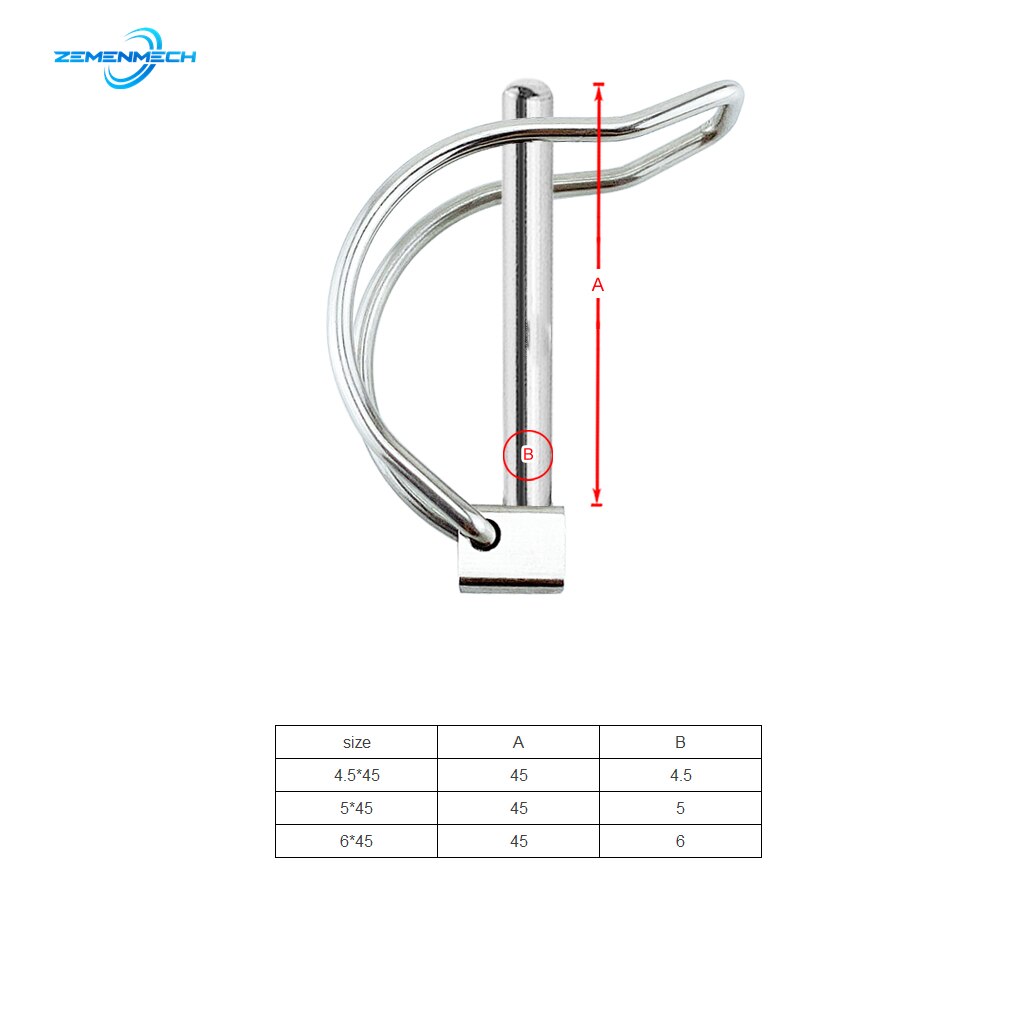 2PCS Quick Lock Release Trailer Towing Coupler Safety Pin Bicycle Stroller Cargo Boat Stage Leg Hitch Hook Clip Stainless Steel