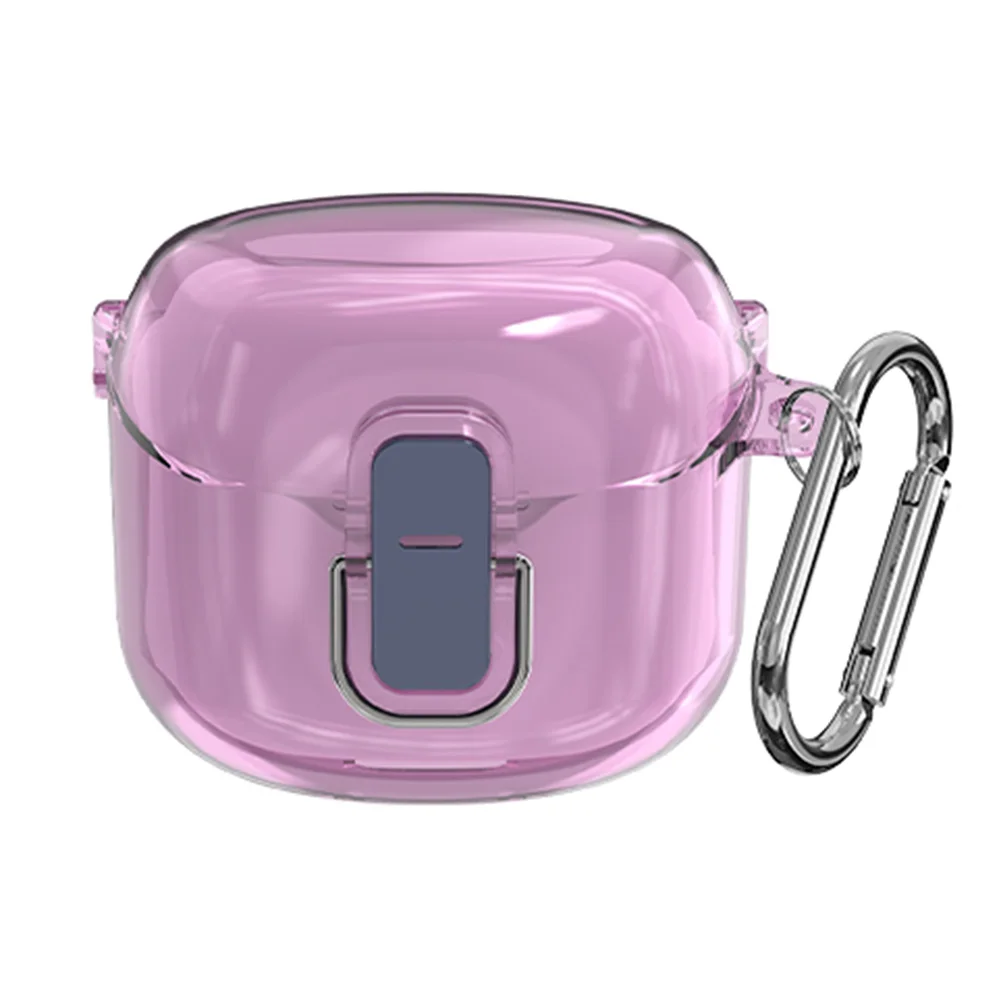 Voor Jbl Tune Flex 2023 Oortelefoon Beschermhoes Schokbestendig Hard Pc Shell Clear Case Cover Oortelefoon Anti-Druppel Met Karabijnhaak