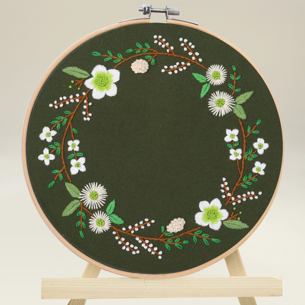 Handwork Needlework Plants Pattern Threads Tools Flowers DIY Starter Kit Ribbon Painting Home Decoration Cross Stitch Embroidery