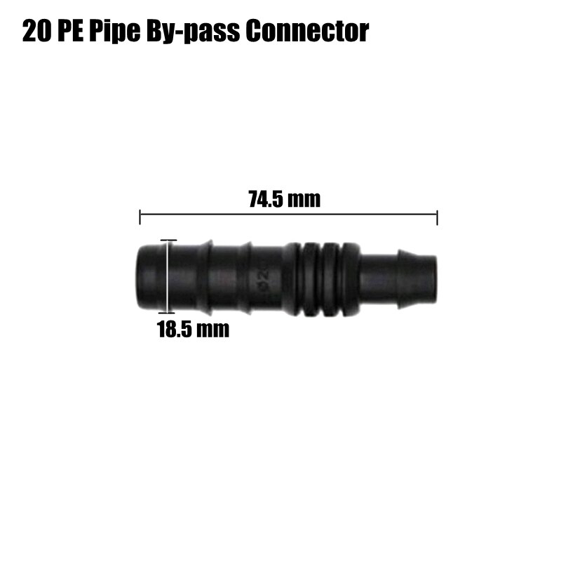 10 stk 20mm pe rørforbindelser landbrugs mikrovandingsslangeforbindelse havevandingssæt rør tee albuesamlinger: 20pe rør by-pass