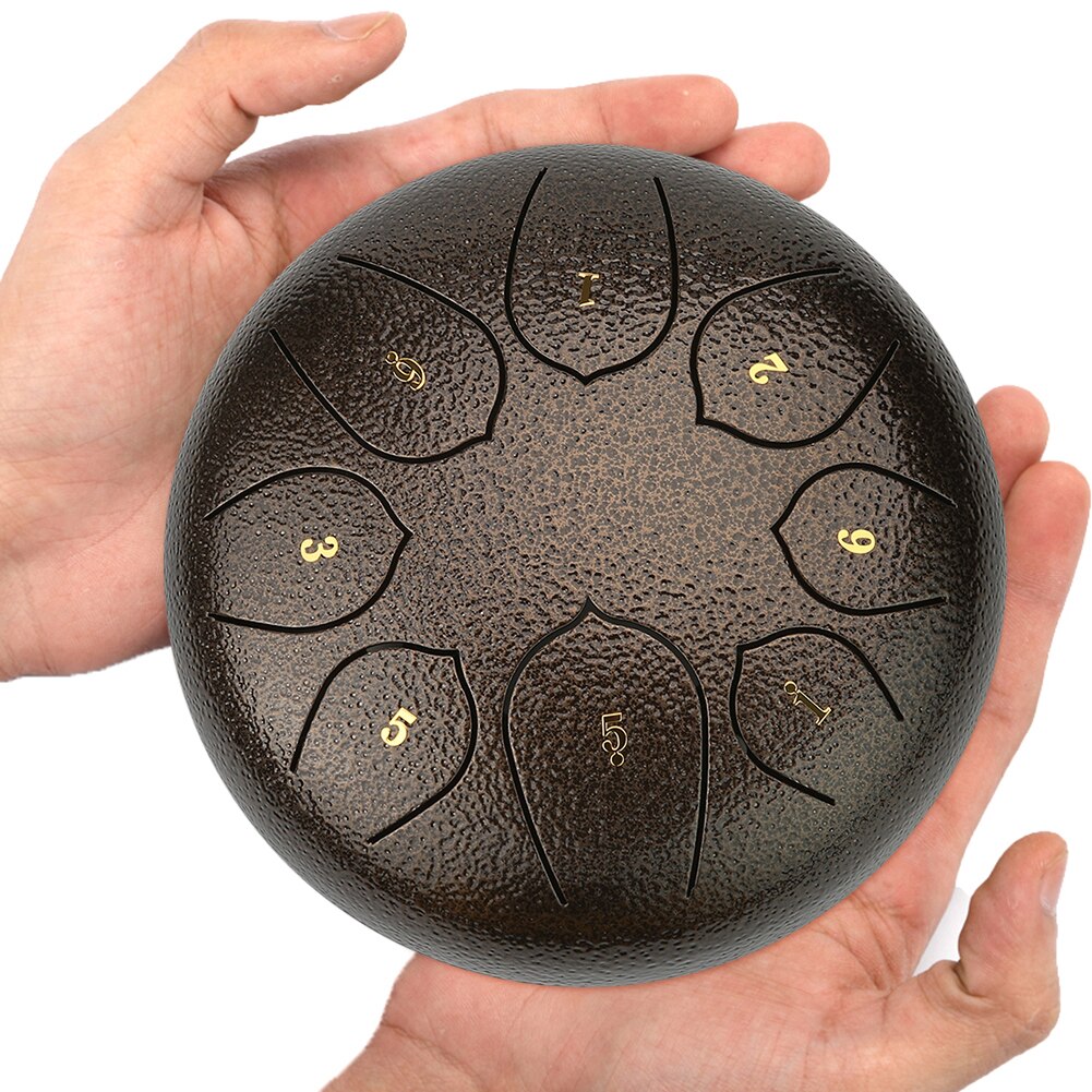 Tambor de mano con baquetas para principiantes, instrumento Musical de 6 pulgadas, 8 tonos, con baquetas