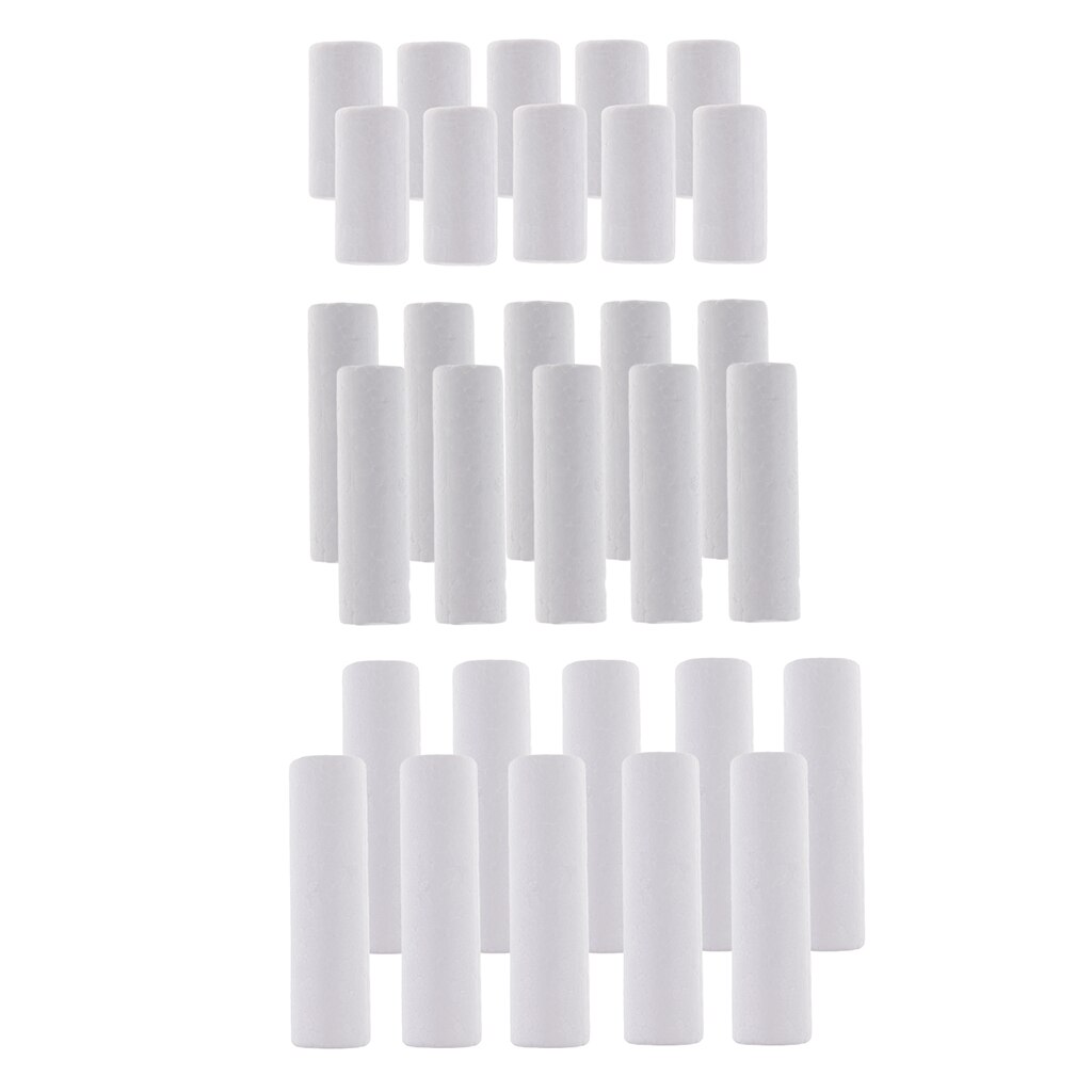 30 peças diy cilindro forma isopor espuma material para ofício 120/90/63mm