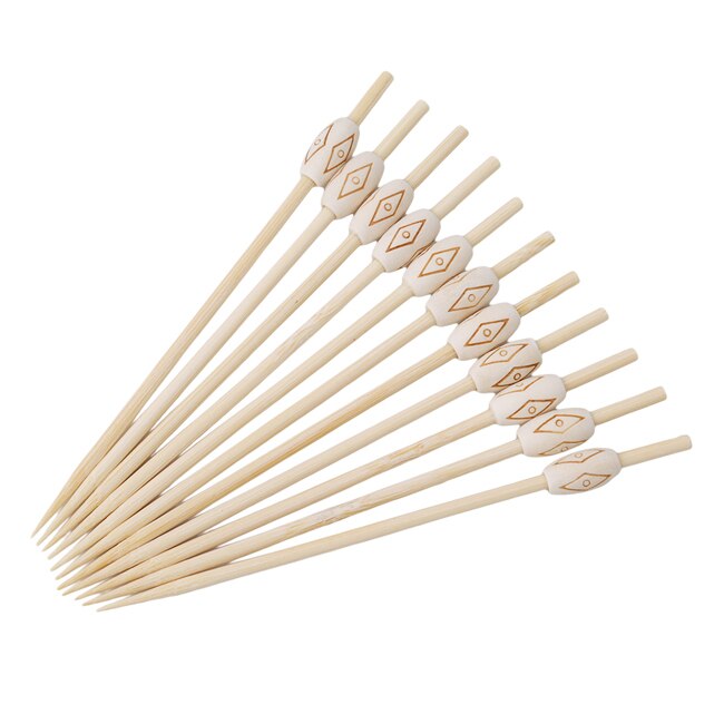 100pcs/pack Disposable Bamboo Food Picks Fruit Fork Sticks Buffet Cupcake Toppers Cocktail Forks Wedding Festival Decoration