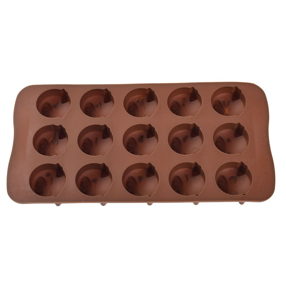 15 gaten grappige varkenvormige siliconen zeep snoep fondant chocolade keuken mal siliconen chocolade koekjes taart diy accessoires
