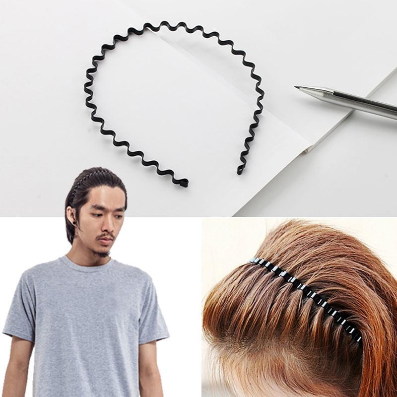 Pinza de pelo ondulado negro Unisex, banda para la cabeza ondulada negra, diadema para hombres, herramientas, Accesorios para peinados para niñas