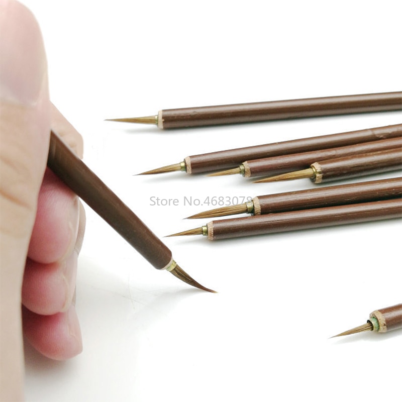Juego de pinceles con cabeza de Metal para pintura, juego de pinceles finos para caligrafía china, pinceles para pintar, pinceles para pintura al óleo, 3 unids/set