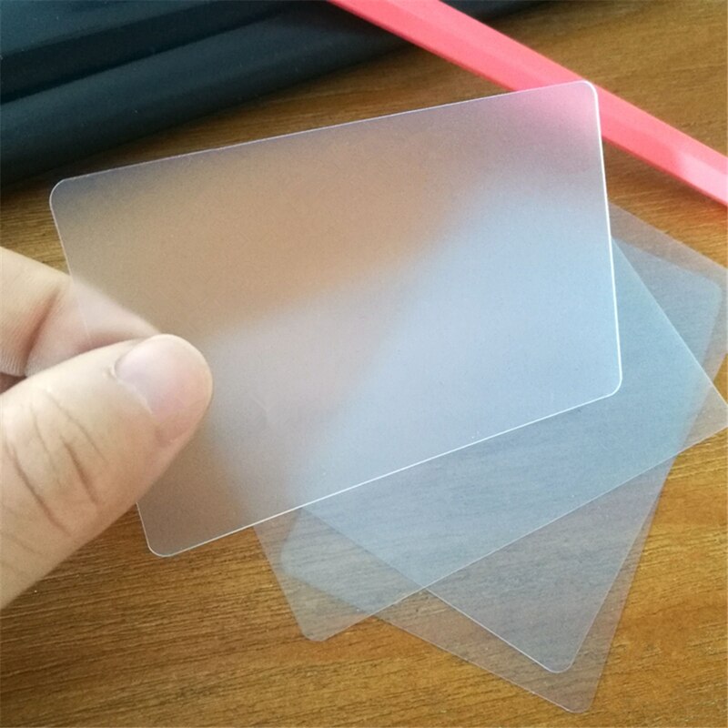 100 stk 85.5*54mm gennemsigtige pvc plast visitkort mat blanke navnekort