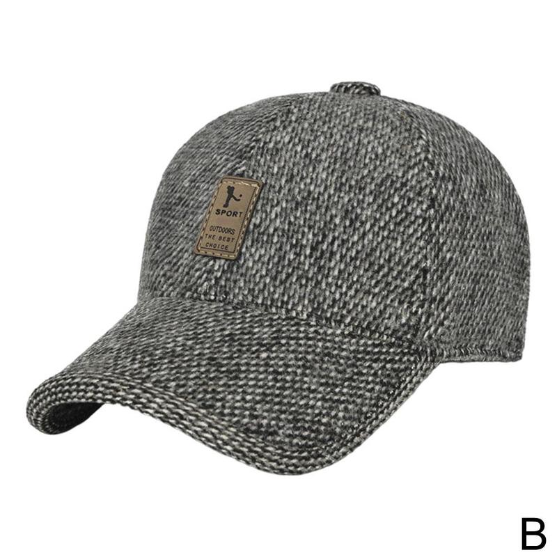 Men Winter Baseball Hat With Earflaps Cap Keep Warm Cap Baseball Fitted Ear Adjustable Outdoor Hats Sports Thick X6t3: B