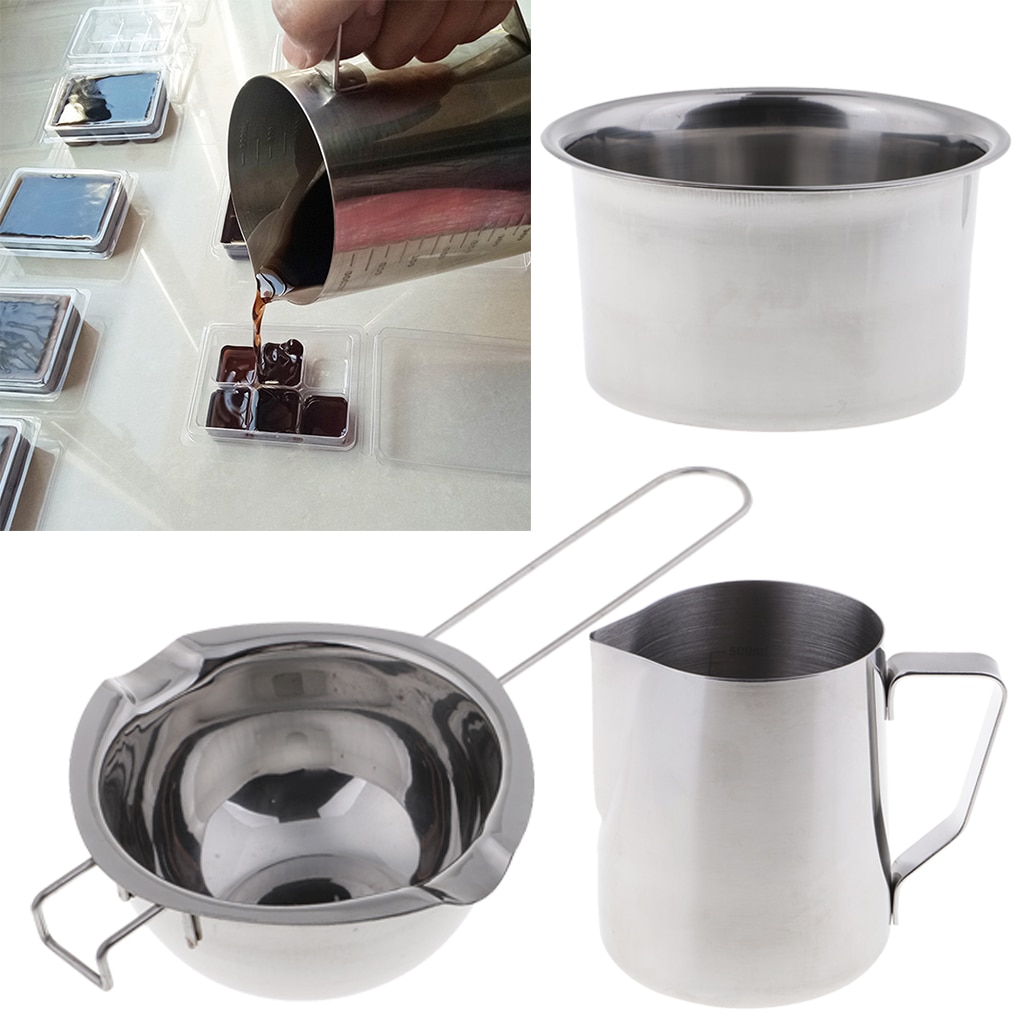 Olla doble de acero inoxidable para fundir Chocolate, dulces y velas (3 paquetes) multifuncional