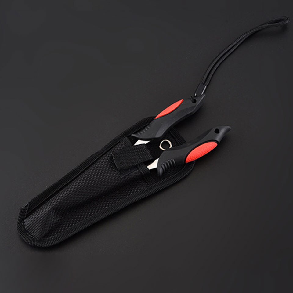 Fisketang alt-i-ett krokfjerner/linekutt/trykkring 18cm kroppsgummi, mykt håndtak i rustfritt stål