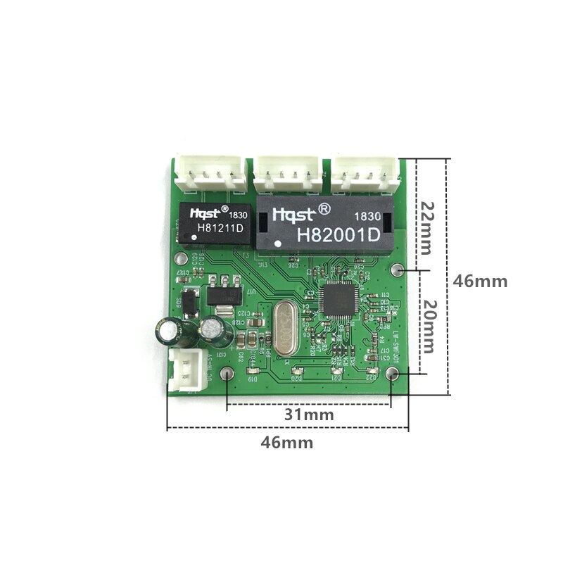 OME 3 Häfen Schalter modul PCBA 4 Stift Header UTP PCBA Modul mit LED-anzeige Schraube See positionierung Mini PC daten OEM Fabrik: 3Hafen