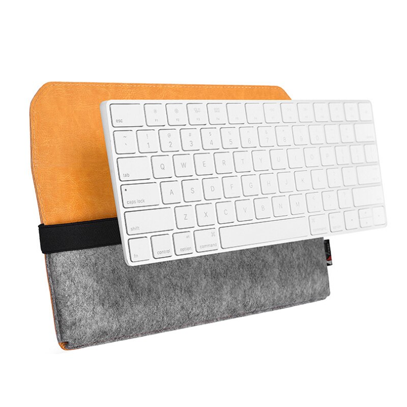 Vandtæt pu med filt tastatur støvdæksel opbevaringspose anvendelig apple magic 2 tastatur  la004
