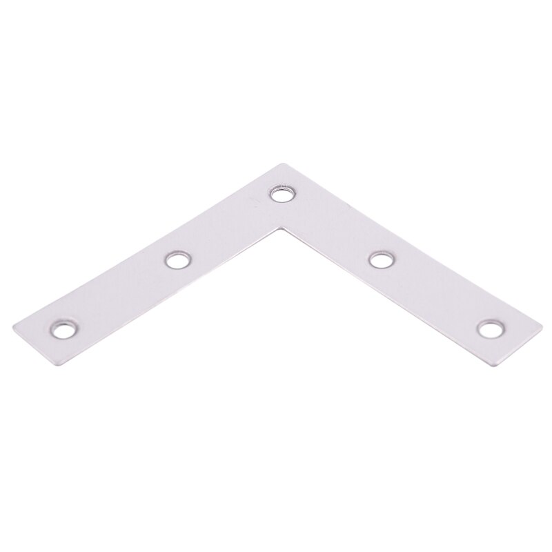 12pcs Angle Plate Corner Brace Flat L Shape Repair Bracket 80x80mm Silver