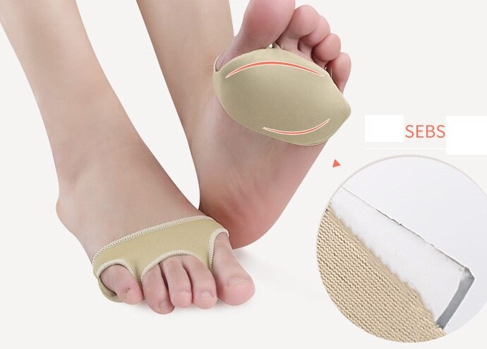 Stof gel mellemfodsfodbold indlægssåler puder puder forfod smerte støtte forreste trædepude fødder fodplejeværktøj ortopædisk pude