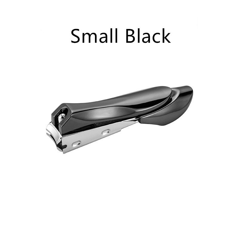 Big Stainless Steel Nail Clipper Cutter Manicure Trimmer Toe Nail Clipper with Clip Catcher FH01: Small Black