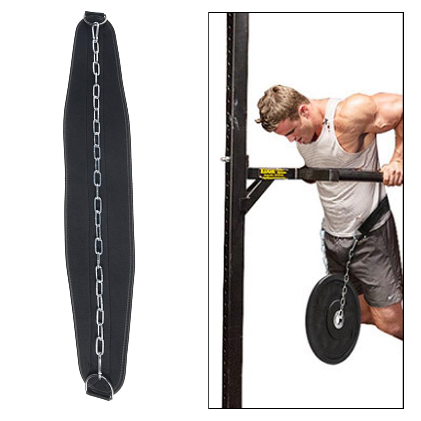 Gewichtheben Dip Gürtel Nylon Zurück Turnhalle Gürtel mit Kette für Fitness Bodybuilding Pull up Festigkeit Ausbildung Last Taille Strap