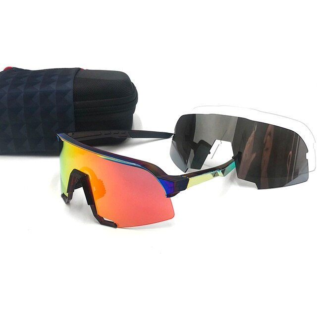 Outdoor Cycling 100 s2 occhiali da sole da uomo bici occhiali Anti-UV moto sport Mountain Bike UV400 Set di occhiali fotocromatici: B3