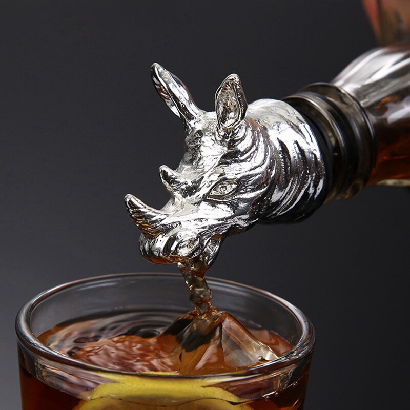 retro Edelstahl Hirsch Löwe Kopf Weinausgießer Einzigartige Cocktail Olivenöl Wein Flasche Stopper Wein Belüfter Bar Werkzeuge: SV4