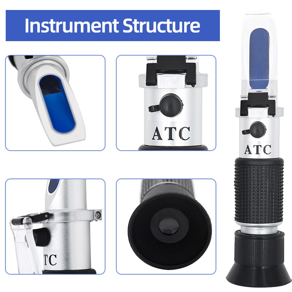 0~10% Salinometer 0-28% Hand Held Salinity Refractometer Salt Water Concentration Tester Saltwater Refractometers For Aquarium