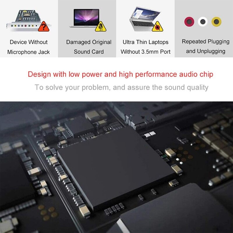 2Pack USB to Audio External Stereo Sound Adapter with 3.5mm Headphone and Microphone Jack for Mac/Windows/PC/Laptops/PS4