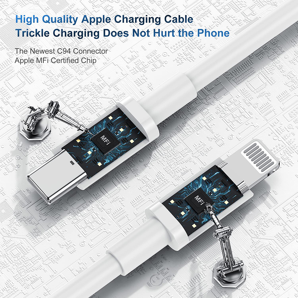MFi PD 30W USB-C naar Lightning-oplaadkabel voor iPhone 14 13 12 11 Pro Max Type C Snel opladen XS XR X 8 Plus Telefoonaccessoires