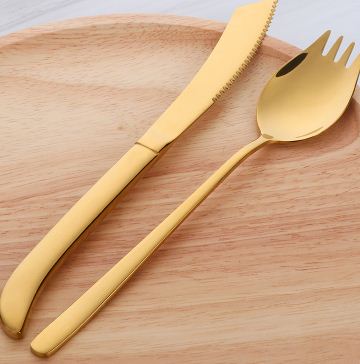 304 Stainless Steel Rainbow Color Steak Knife Western Style Dinner Knives Tableware Set Sharp Cutlery Dinnerware Accessories: 1set color3