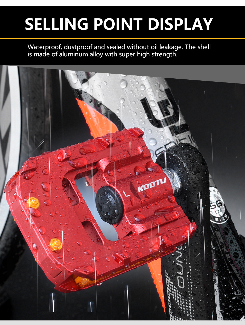 KOOTU Fahrrad Faltbare Pedale Anti-Schleudern Universal- Aluminium Pedale 9/16 Faltbare Pedal für Mountainbike Faltrad Rennrad