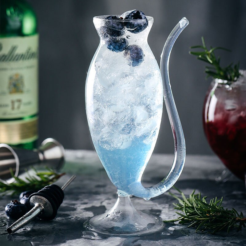 1/3 stk cocktail vinglass gjennomsiktig karaffel innebygd halmbeger restaurant juice krus hjem kopp bar vin verktøy tilbehør