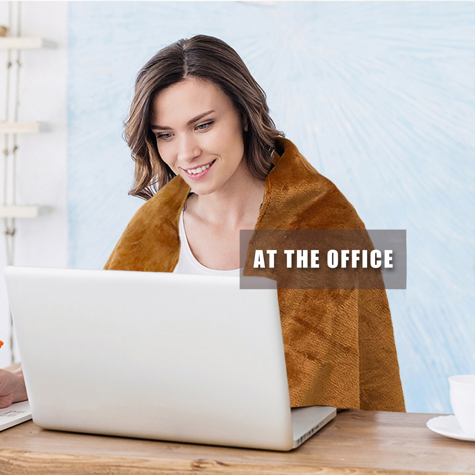 40 # koral polarny ciepło koce elektryczne żart ogrzewany przez gniazdo zasilania USB zmywalny elektryczny szal ciepły materiał aksamitna peleryna grzewcza