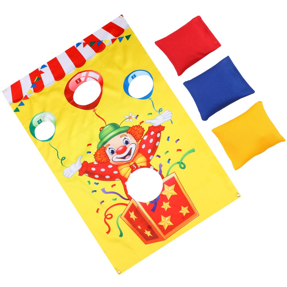 Circus Carnaval Zandzak Game Vlaggen Clown Gooien Opknoping Vlaggen Outdoor Zandzak Game Vlaggen Grappig Gooien Spel Met 3P