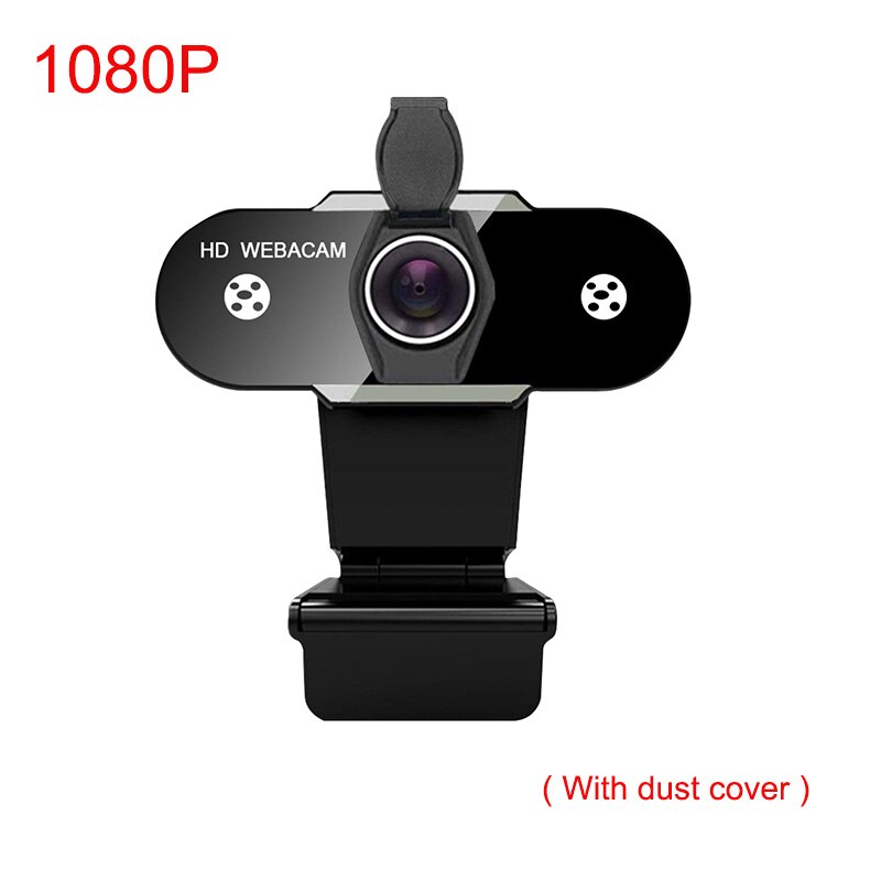 1080P 1944P 720P 480P HD cámara Web con micrófono giratorio PC cámara Web de escritorio Cam enfoque automático para PC Video llamada de aprendizaje en línea: 1080P With cover