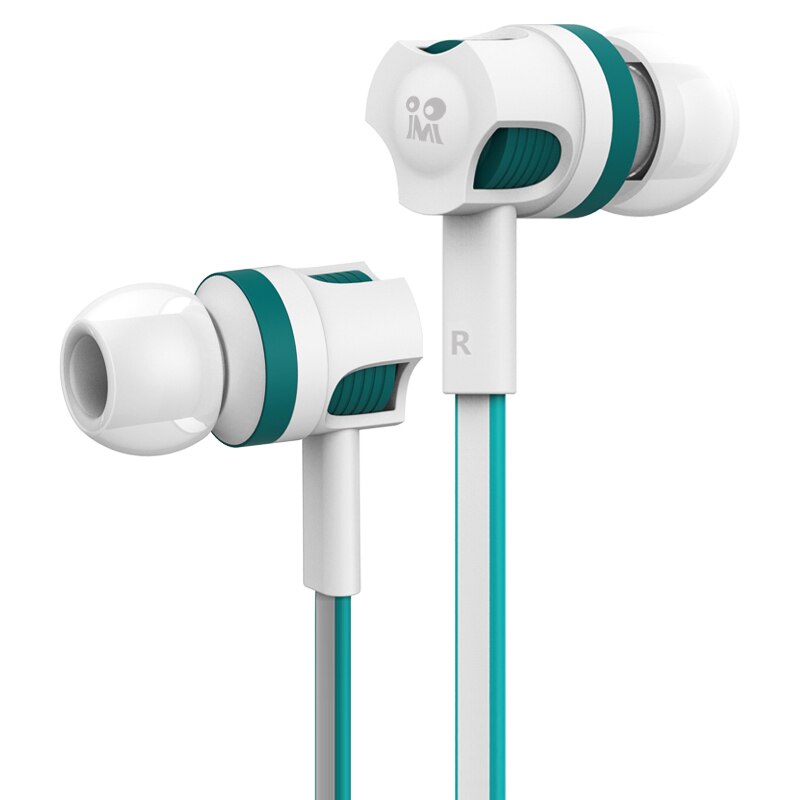 Słuchawki z dodatkowym basem słuchawki przewodowe słuchawki 3,5 mm z mikrofonem styl makaronu sportowy zestaw słuchawkowy auriculare do Samsunga: WHITE