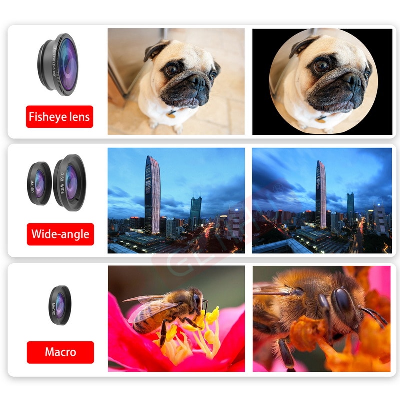 Girlwoman 10 in 1 Kits 12x Zoom Telephoto Lens Fish eye Lens Wide Angle Macro Lenses Cell Phone Mobile Tripod for xiaomi redmi