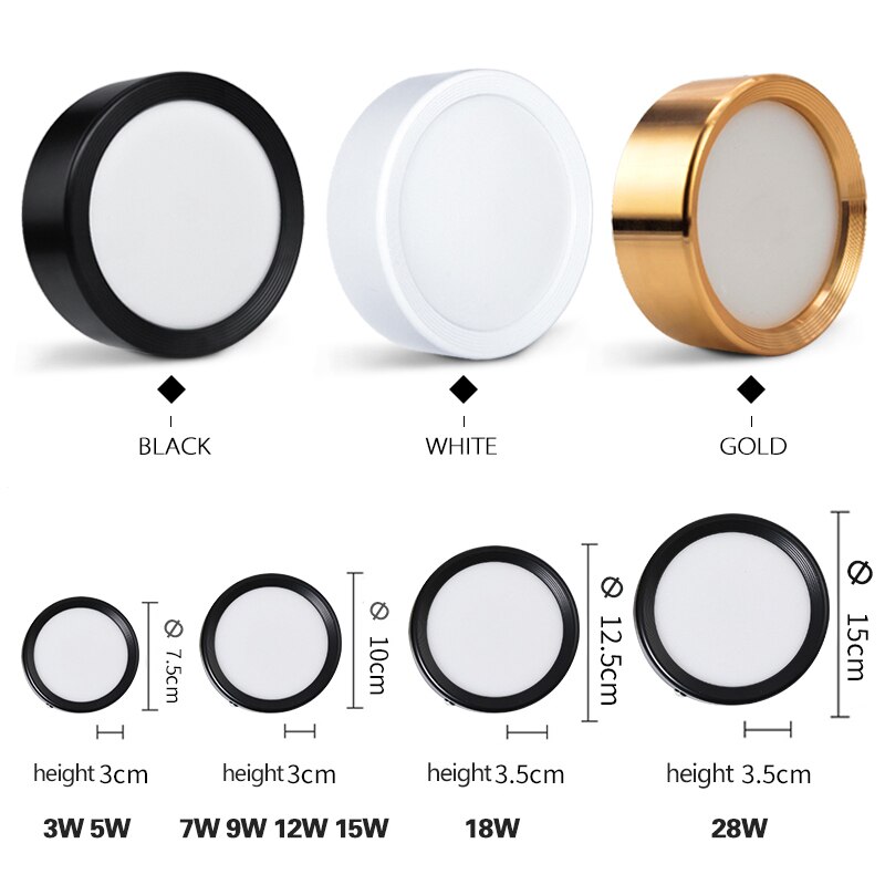 Opbouw 12W 9W 7W 15W Led Downlight Plafond Lampen Ultradunne Driverless Led Spot Lights 220V Plafond Armaturen Verlichting