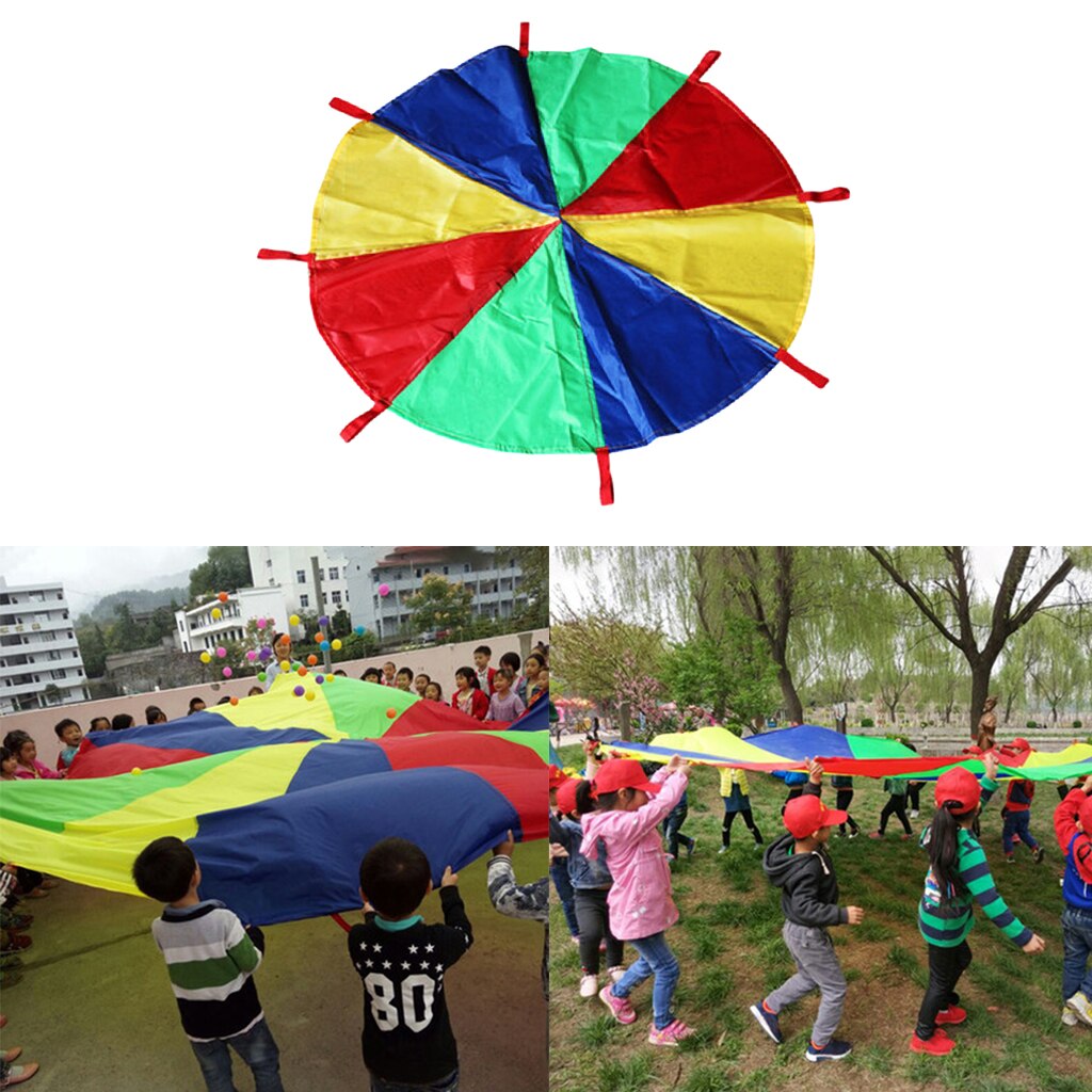 6 ~ 16ft Veelkleurige Kid 'S Play Parachute Tent Outdoor Games Activiteiten Speelgoed