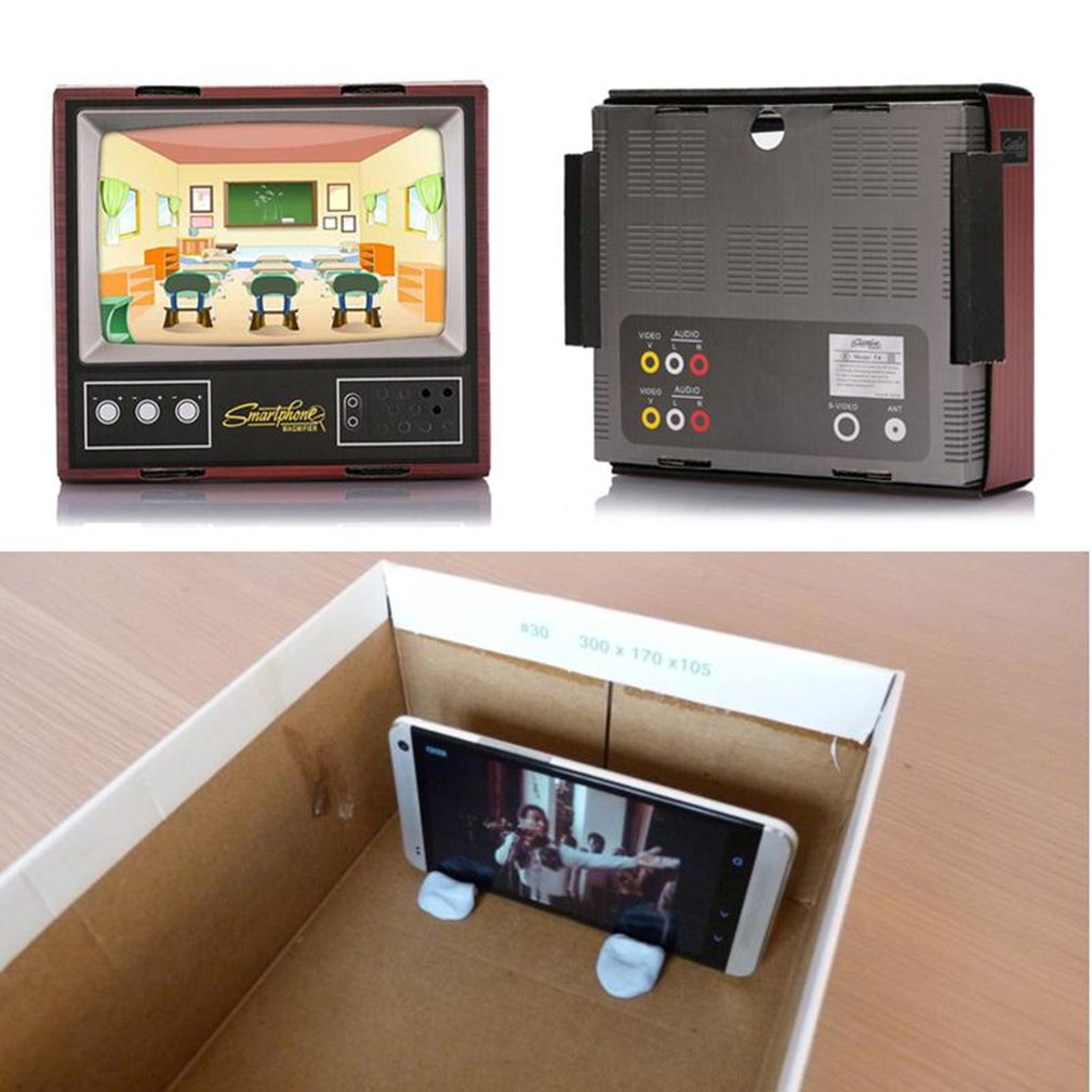 Phone Video Screen Magnifier Retro Small TV Magnifying Tools DIY Fold Magnifiers Desktop Universal Phone Film Amplifier