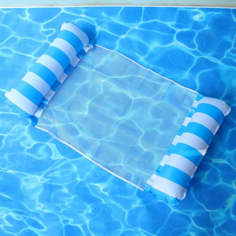 Faltbare Schwimm Wasser Hängematte Float Liege Aufblasbare Pool matte Schwimm Bett Stuhl Schwimmen luft matratze Pool zubehör: Blau