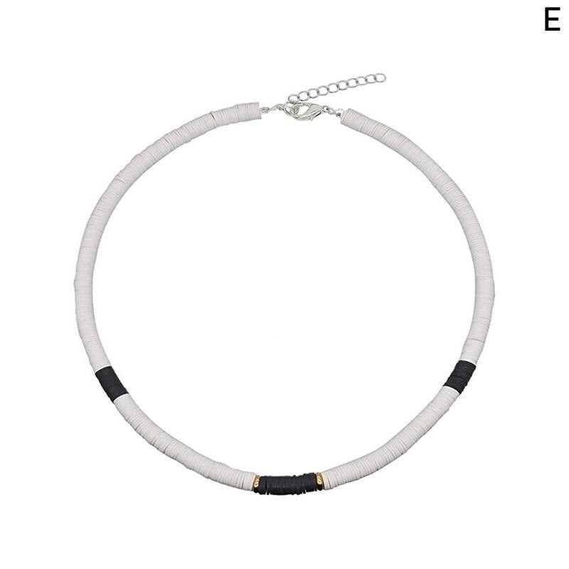 Collar redondo de arcilla suave para mujer, Gargantilla informal a la , joyería multicolor, para accesorios de mujer I0E2
