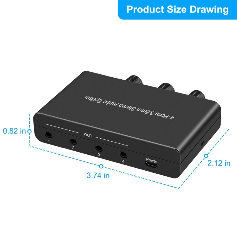 K3NB Compact Connector Splitter Distributor 3.5mm Stereo Splitter Boxes