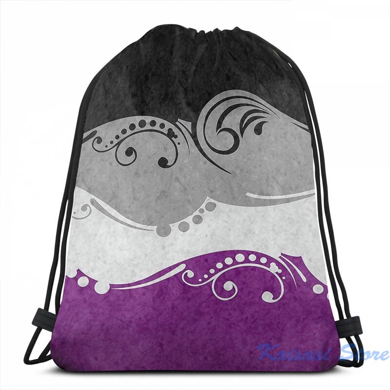 Grappige Grafische Print Aseksuele Sier Vlag Usb Lading Rugzak Mannen Schooltassen Vrouwen Tas Reizen Laptoptas: Drawstring Bag