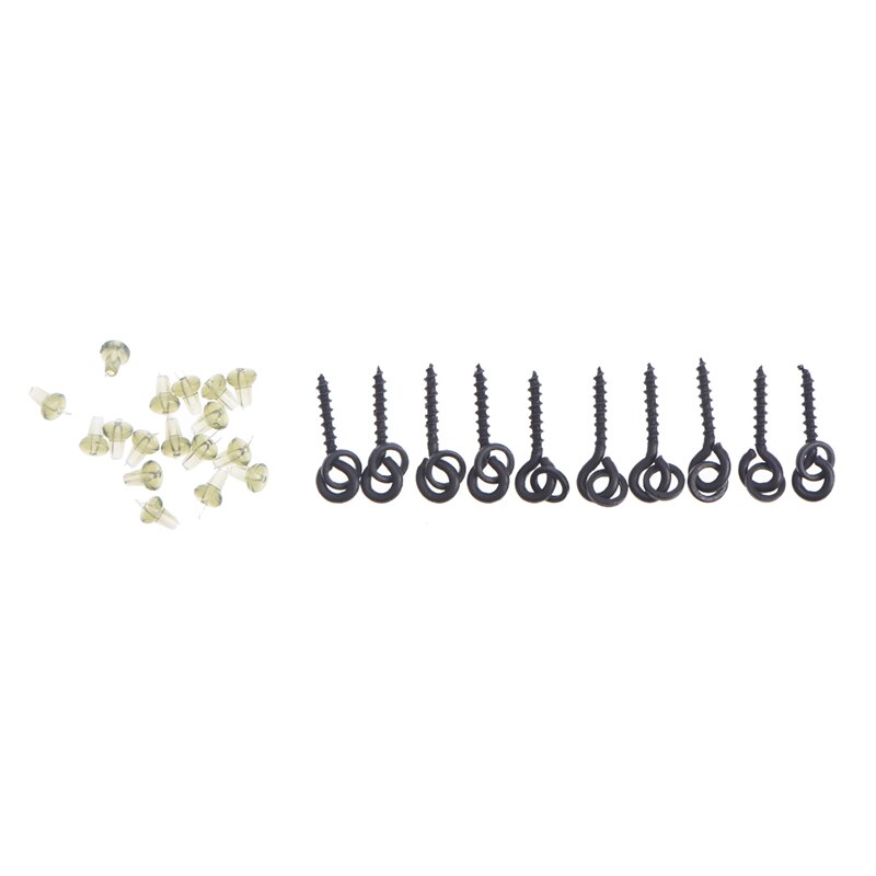 20 pièces Nouvelle Bouillette Vis Cheville Avec Anneau Pivotant Chod Rig Terminal Appâts Porte-Pêche De La Carpe Acc: Black