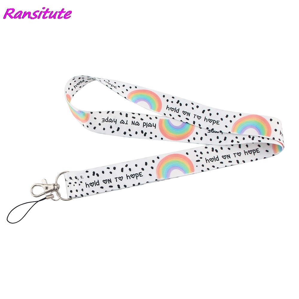 Ransitute R1200 Farbe Regenbogen Malerei Kunst Schlüssel Kette Lanyard Neck Strap Für Telefon Tasten ID Karte Kreative Lanyards: 1