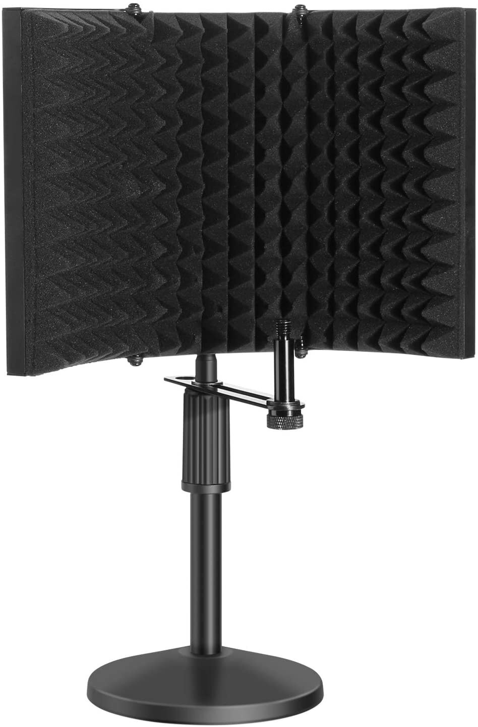 Kit de protection d&#39;isolation de Microphone, bouclier d&#39;isolation de Microphone Compact avec support de micro de bureau, réflecteur de mousse insonorisant pour micro