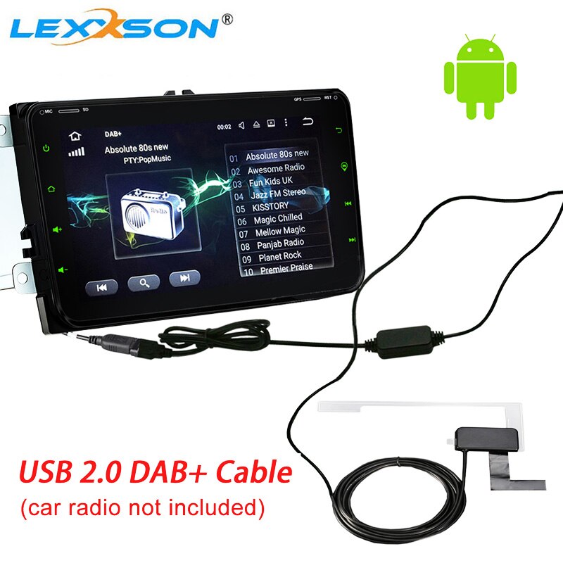 Europa Universele Usb Kabel Dab + Antenne Dongle Voor Android Auto Dvd Radio Ondersteuning Dab Band Iii 174.0Mhz-239.0MH Digitale Audio Rds
