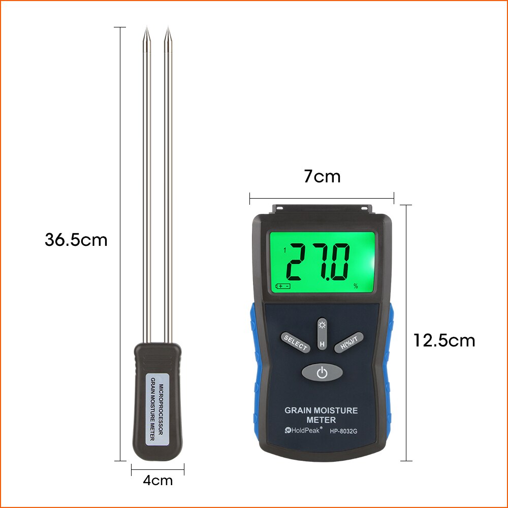 Holdpeak Graan Vochtmeter Digitale Vocht Hygrometer Tarwe Rijst Maïs 2 ~ 30% Vochtigheid Meter Damp Detector