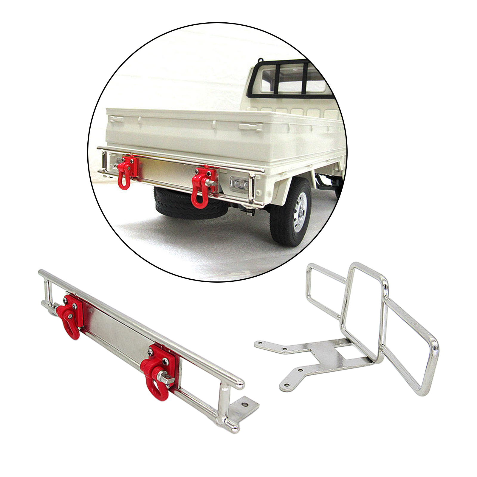 Remote control iron car front bumper rear protection bull bar w/hook bracket for wpl