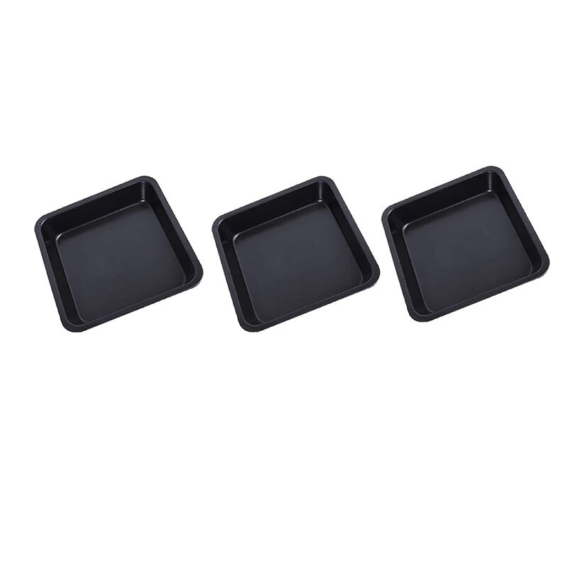 3 Pcs Vierkante Taart Pannen, Non-stick Bakken Pan, Carbon Staal Toast Pan, Bakken Pan, cake Pan, Cake, Brood Pan: Default Title