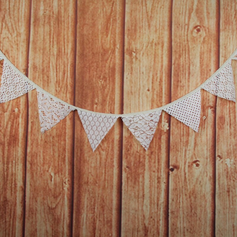 Banderín de tela de encaje Vintage, banderines de arpillera rústica, guirnaldas, decoración de boda, suministros para fiestas